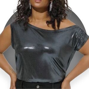 BOGO NWT Torrid Luquid Shine Off Shoulder Top